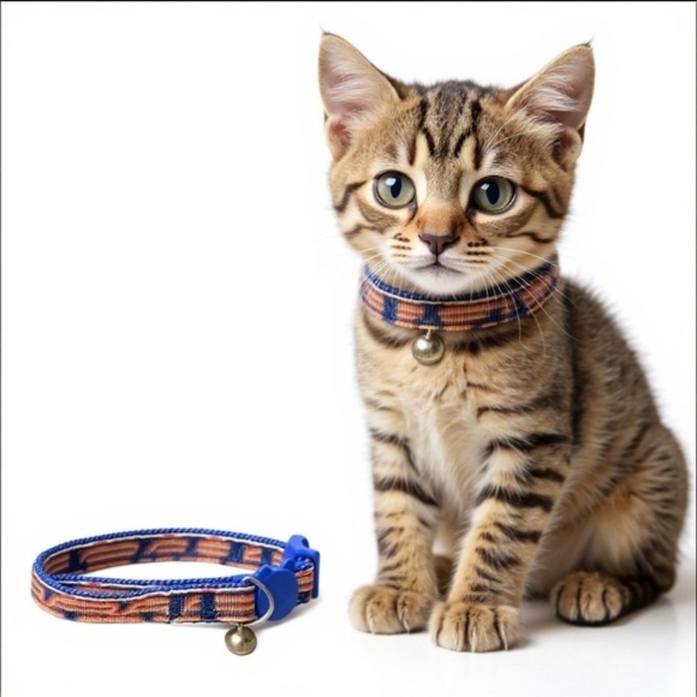 Whisker City Easy-Release Cat Kitten Collar Surfs Up Rainbow Adjustable 6-9 Bell